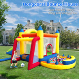 Hongcoral Inflatable Bounce House, 8 in 1 Large Bounce Castle with Blower for Kids and Toddlers, Outdoor Indoor Backyard Inflatable Bouncers with Two Slides Hongcoral