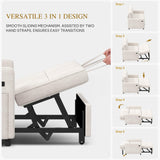 DWVO 55" Convertible Sofa Bed, 3-in-1 Sleeper Sofa with Pull-Out Couch, Velvet Futon Couch with Adjustable Backrest and USB, Modern Loveseat for Living Room Apartment, Light Beige DWVO