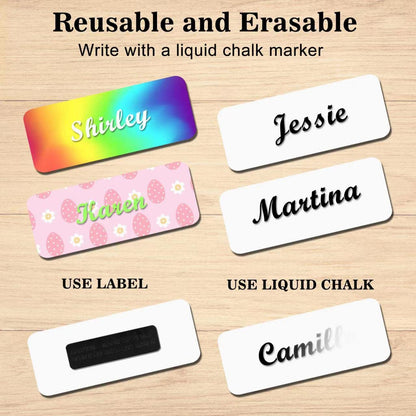 Magnetic Name Tags, 20-Pack Engravable Name Badge with Magnetic Backing, Reusable Name Tags(1" X 3")