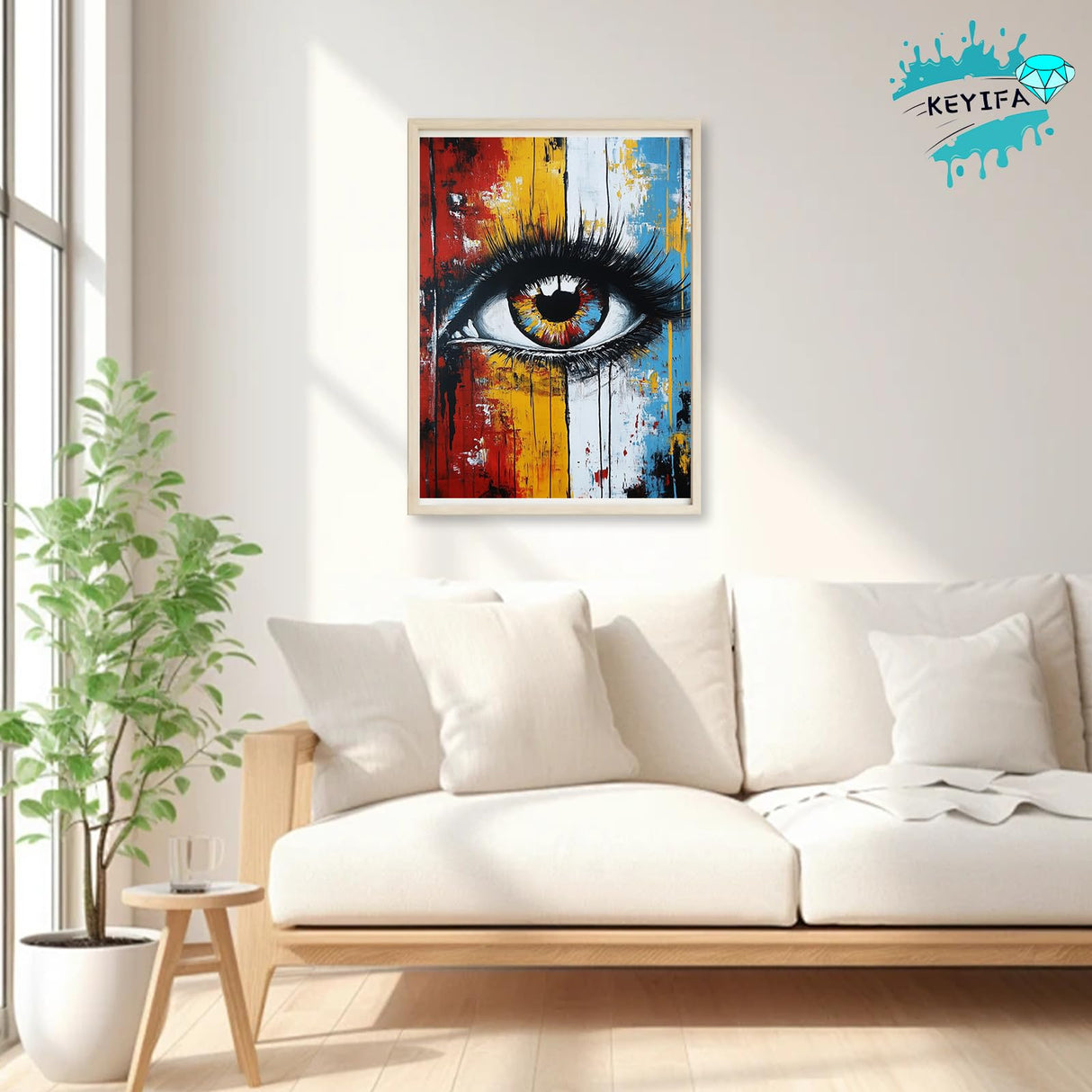 KEYIFA 5D Diamond Art Eye, DIY Diamond Painting Kits for Adults, Round Full Drill, Abstract Diamonds Dots Mosaic Painting, Crystal Gem Arts Craft for Home Wall Decor 12x16 in KEYIFA