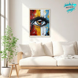 KEYIFA 5D Diamond Art Eye, DIY Diamond Painting Kits for Adults, Round Full Drill, Abstract Diamonds Dots Mosaic Painting, Crystal Gem Arts Craft for Home Wall Decor 12x16 in KEYIFA