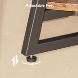 Round Coffee Table, Small Circle Coffee Table with Storage, Modern Wood Round Center Table for Living Room, Home Office, Small Space, Easy Assembly, Rustic Brown Homeiju
