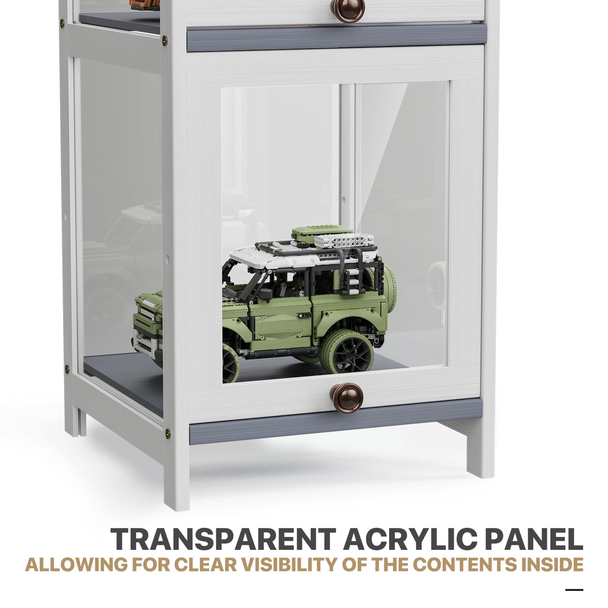 MoNiBloom 68" Tall Slim Narrow Clear Acrylic Door Curio Cabinet Display Case with Corner Shelves, White MoNiBloom