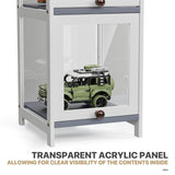 MoNiBloom 68" Tall Slim Narrow Clear Acrylic Door Curio Cabinet Display Case with Corner Shelves, White MoNiBloom