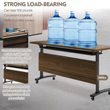 Conference Table, Folding Conference Room Tables With Flip-Top Design Rectangular Modular Conference Room Table with Caster, for Office Conference Room Training Room ( 6PCS 55.1 * 23.6 * 29.5in) GOYQGLE