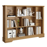 Vividwood 10-Cube Storage Organizer &TV Stand with Adjustable Shelf, Farmhouse Cube Bookcase with Fluted Front Trim for Living Room, Bedroom & Home Office – Rustic Brown Vividwood