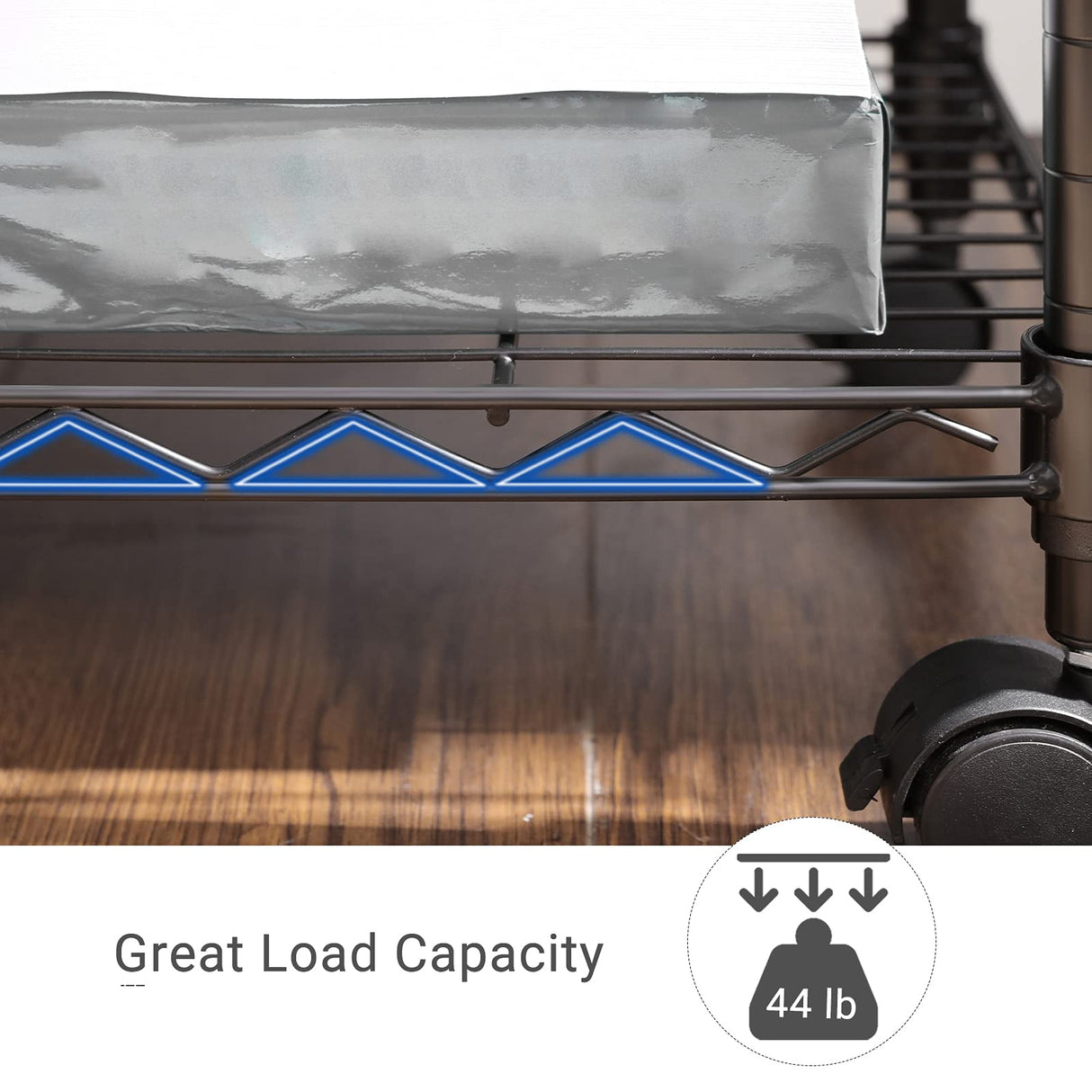 SONGMICS 3 Tier Printer Stand, Printer Table with Wheels, Rolling Printer Cart, Printer Desk with Metal Frame for Home Office, 22 x 18.1 x 26.8 Inches, Black ULGR32BK SONGMICS