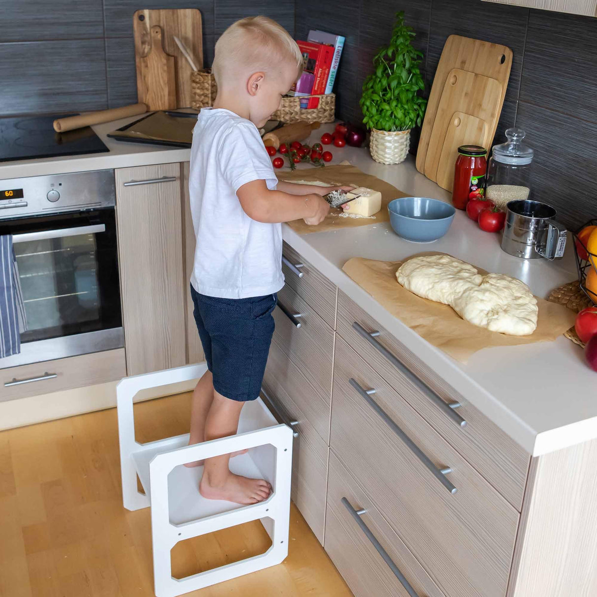 Sweet Home from wood Montessori Wooden Kids Play Table Set, Toddler Table Set or Preschool Learning Table or Chair, Weaning Table, Kids Play Table (White Color Set 1 Table and 2 Chair) Sweet Home from wood