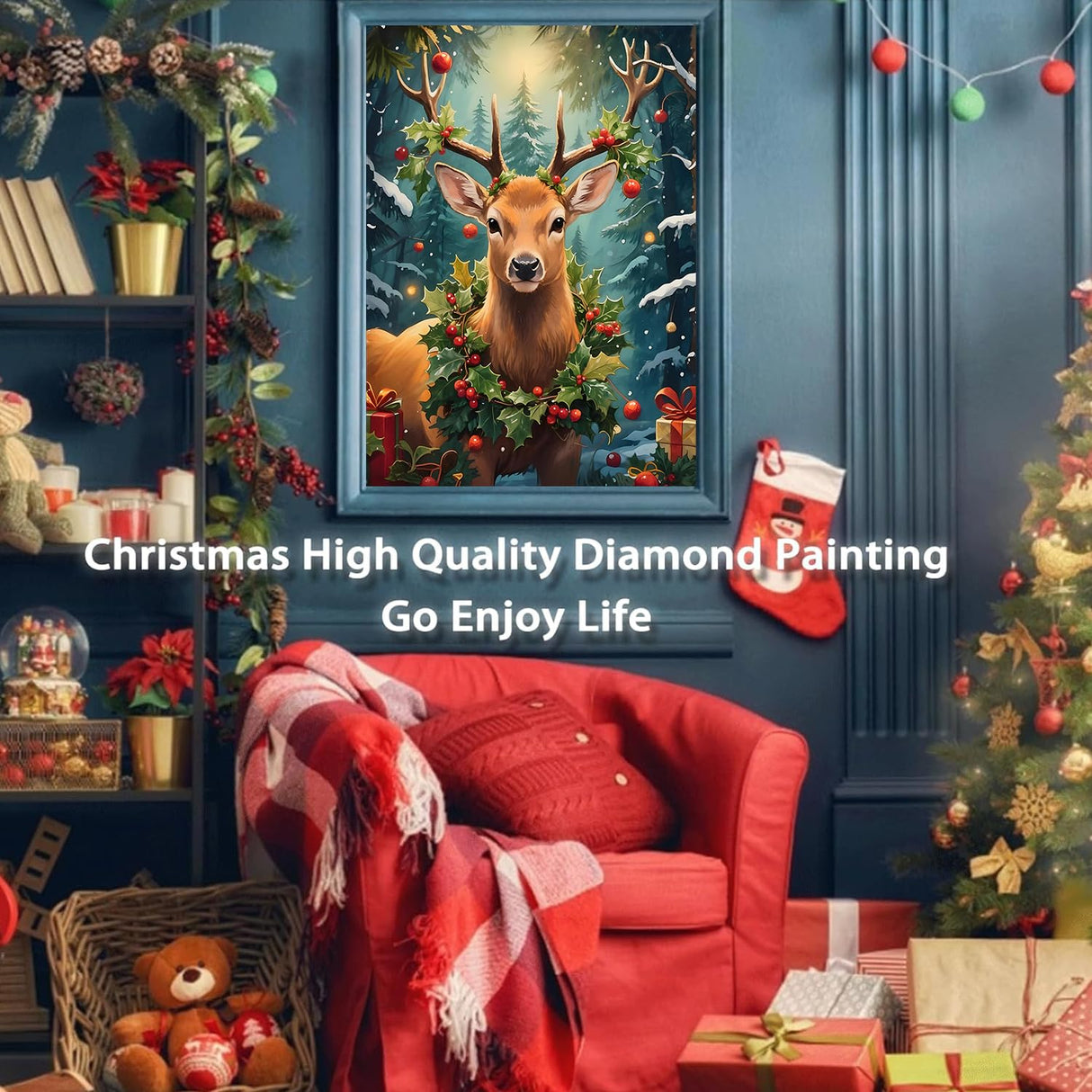 MBNTJHT 6 Pack Christmas Diamond Painting Kits for Adults,DIY Full Round Drill Winter Scene Diamond Art Kits for Beginners,5D Gem Art Painting Craft for Home Decor Gifts 12x16 Inch. MBNTJHT