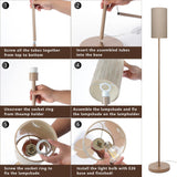 EOEYYOYB Floor Lamps for Living Room Modern Tall Lamp for Bedroom Office Corner (Brown, 65'') EOEYYOYB