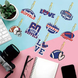 Rertcioph 9 Pcs Football Diamond Painting Kits DIY Double Sided Diamond Art Keychains Hanging Ornament Kits Fans Gift for Buffalo Art Craft Rertcioph