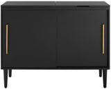 Crosley Furniture Everett Media Console and Record Player Stand with Storage for Vinyl Records, Matte Black Crosley Furniture