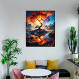 ldazao Paint by Numbers Kit for Adults Tree Paint-by-Number Kits Acrylic On Canvas DIY Trees Adult Oil Painting for Gift Adults' Paint-by-Number Kits Home Wall Decor 16x20 Inch ldazao