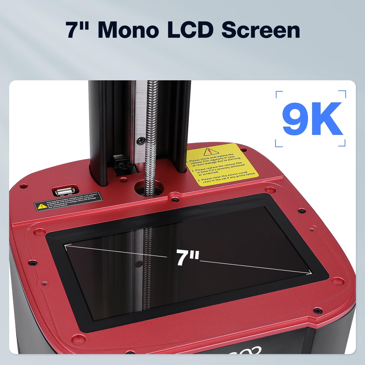 ELEGOO Mars 4 Resin 3D Printer with 7" 9K Monochrome LCD Screen COB UV Light Source and Screen Protector Printing Size 153.36mm*77.76mm*175mm - WoodArtSupply