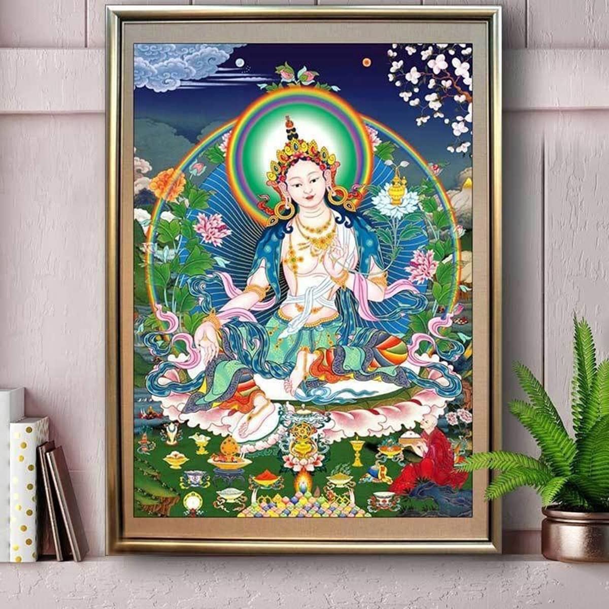 Instarry DIY 5D Diamond Painting Kits Full Drill Buddha Statue Mosaic Embroidery Wall Decor for Bedroom Living Room Arts and Crafts 31.5x23.6 inch Instarry