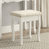 Roundhill Furniture Sanlo Wooden Vanity | Make Up Table and Stool Set | White Roundhill Furniture
