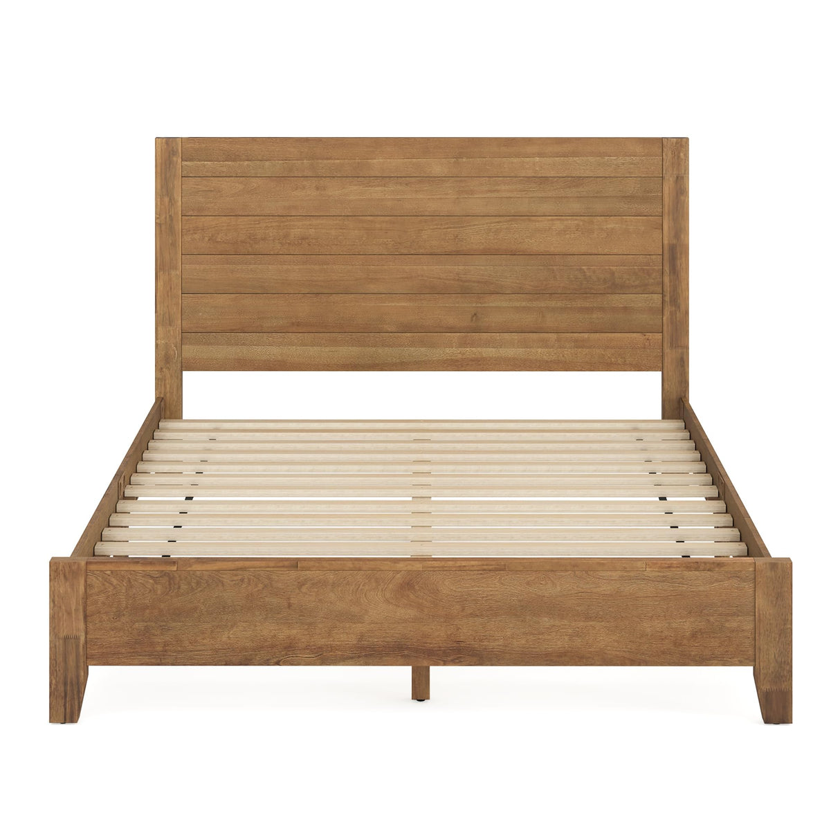 Cozyman Bed Frame Queen Size, Acacia Wood Platform with Headboard, No Box Spring Needed, 800lb Capacity, Non-Slip Without Noise, Easy Assembly, Dark Wood Cozyman