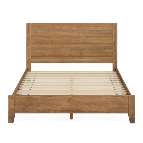 Cozyman Bed Frame Queen Size, Acacia Wood Platform with Headboard, No Box Spring Needed, 800lb Capacity, Non-Slip Without Noise, Easy Assembly, Dark Wood Cozyman
