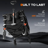 Navatiee Collapsible Folding Wagon, Heavy Duty Utility Beach Wagon Cart with Side Pocket and Brakes, Large Capacity Foldable Grocery Wagon for Garden Sports Outdoor Use, S1 Navatiee