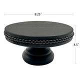 dwellington White Wash Display Wood Riser, 8.25¡± Shabby Chic Pedestal Tray Decor with Beads, Farmhouse Display Stands for Coffee Bar, Bathroom, Kitchen Island (Black) dwellington