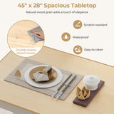 Tangkula Dining Table Set for 4, Solid Wood, Farmhouse Dinette Set w/Rubber Wood Legs, Modern Dining Table and Chairs Set for Kitchen, Dining Room (Natural+White) Tangkula