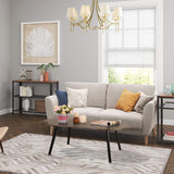 Modern Coffee Tables for Living Room Cloud Shape Center Table Industrial Irregular Wood Grain Table Top Coffee Table, Rustic Brown Unique Furniture for Living Room Home FEUFOAM