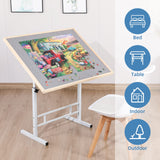 Fanwer Puzzle Table Adjustable, 34 x 26in Adjustable Height Puzzle Table with Legs, Portable Puzzle Tables for Adults Folding Jigsaw Puzzle Table, Tilting Puzzle Board Fit for 500-1500 Pieces Fanwer