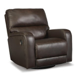 Signature Design by Ashley Emberla Contemporary Leather Match Manual Swivel Glider Rocker Recliner, Dark Brown Signature Design by Ashley