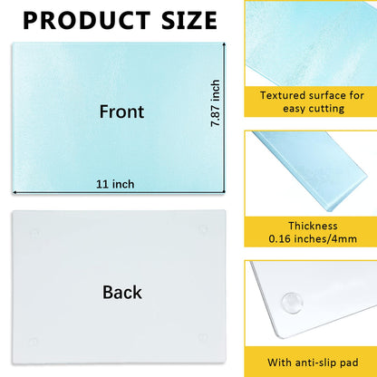 10 Pack Sublimation Glass Cutting Board Blanks, 11"x7.87" Heat Thermal Transfer Sheet DIY Picture Chopping Board, Textured Blank Cutting Boards for Kitchen Countertop