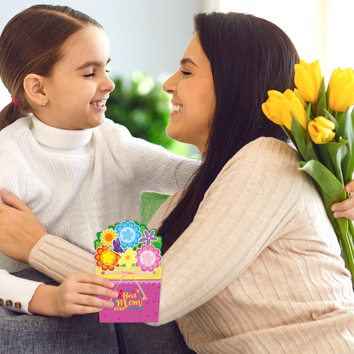 Fancy Land 24 Sets Mothers Day Crafts for Kids DIY Greeting Card Making Kit Mothers Day Cards with Envelopes Classroom Activities Gifts for Mom Fancy Land