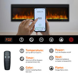 Oxhark Flame Linear Electric Fireplace 72 Inch, APP & Touch Screen & Remote Control, 13X13 Flame Color Combinations, Timer & Thermostat Fireplace Heater Oxhark Flame