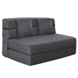 Nigoone Queen Size Folding Sofa Couch Memory Foam with 2 Pillows Sleeper Chair Lazy Couch Triple Futon Convertible Guest Beds, Washable Cover,Dark Gray Nigoone