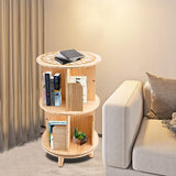 Kebayuneth 2-Tier Rotating Wooden Bookshelf - Multi-Functional Display and Storage Rack Kebayuneth