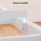 LIKIMIO Daybed with Pop Up Trundle, House Metal Twin Bed Frame with Bedside Storage,Sofa Day Bed for Living Room, Bedroom and Guest Room,White LIKIMIO