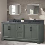 Vanity Art 72 Inch Double Sink Bathroom Vanity with Ceramic Sink and Stone Top | Undermount Rectangular Cabinet with Soft Closing Doors, Dovetailed Drawers, No Mirror VA5072-DVG Vanity Art