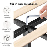 CXVX King Size Bed Frame with Diamond Tufted Headboard, Linen Upholstered Platform Bed and Wooden Slat Support, Noise-Free, No Box Spring Needed, Easy Assembly, Light Grey CXVX