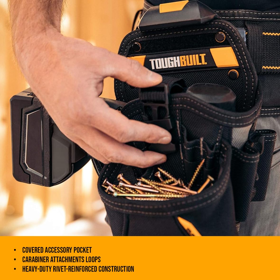 Tough Built Drill Holster Pouch TB-CT-20-L Pocket Work Wear Belt Clip Tools ToughBuilt