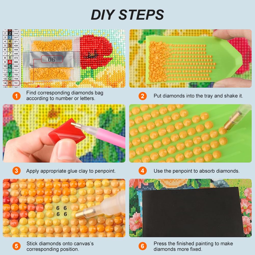 WSLWXSHM Diamond Painting Kits for Adults Elephant and Balloon, Round Full Drill Diamond Art Kits, 5D DIY Paint with Diamonds Crafts for Home Wall Decoration Gifts 12×12Inch, Animal WSLWXSHM