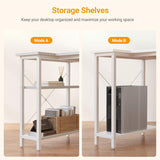 BANTI L Shaped Small Computer Desk with Storage Shelves, 40" Home Office Small Corner Desk Study Writing Table, White BANTI