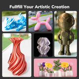 AMOLEN Silk PLA Filament Mercury Silver, 3D Printer Filament 1.75mm for 3D Printing 1kg(2.2lbs) Spool Compatible with Most FDM Printer AMOLEN