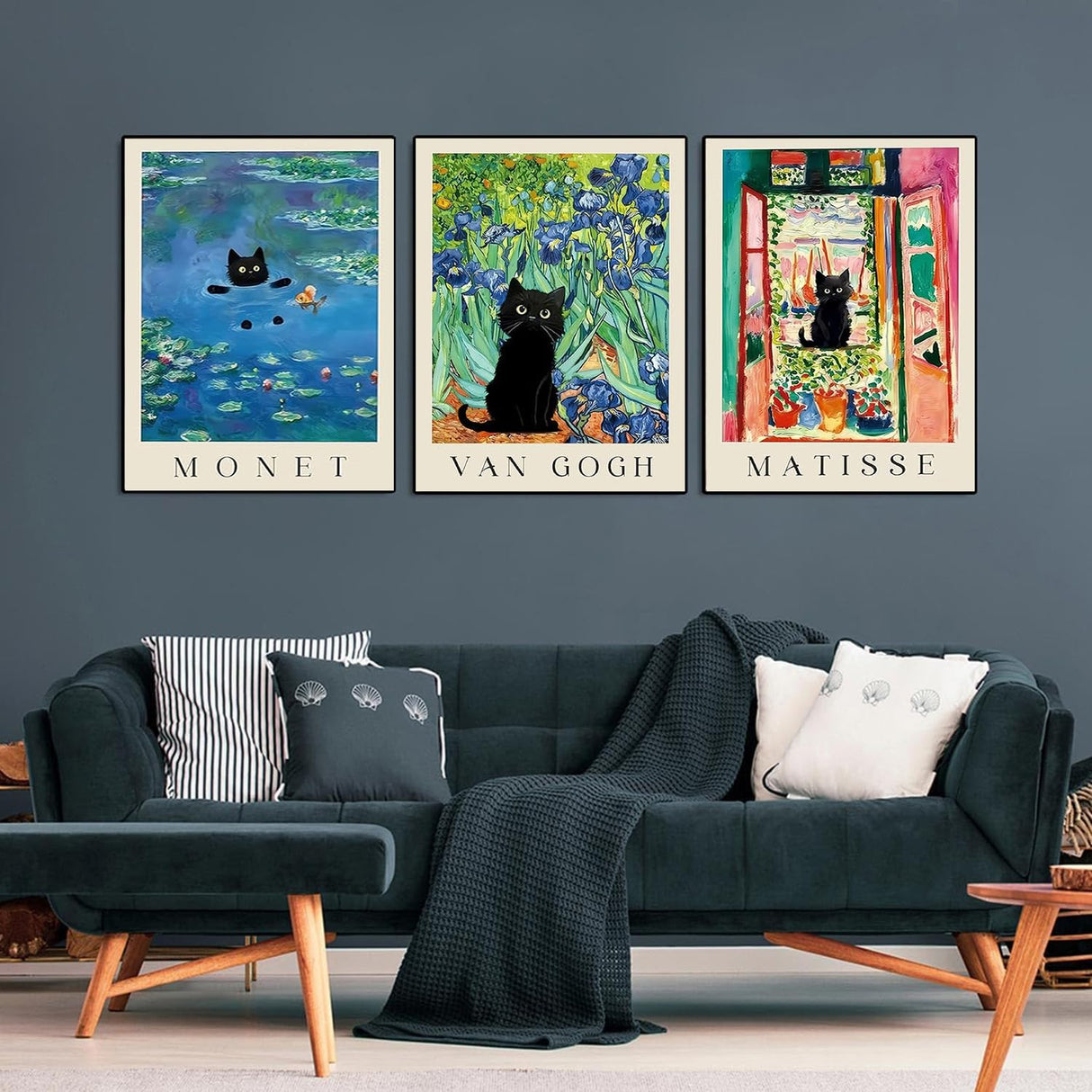 3 Pack Cat Diamond Art Kits for Adults Beginner,DIY Modern Diamond Painting 5D Round Full Drill Diamond Dots Gem Art Crafts with Tools,Funny Crafts for Home Wall Decor&Gift-12x16in KICHANG