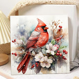 Christmas Paint by Numbers for Adults Framed, Cardinal Paint by Numbers Kit for Adults with Easel, Easy Crafts Painting by Number for Gift Home Decor 9.84x9.84 in hkejoi