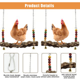 Chicken Bird Swing,Chicken Perch,Natural Wooden Swing Toys,Wood Stand for Chick,Safe and Relief of Stress,Chicken Coop Accessories,Coop Swing for Chicken Bird,Parrot,Hens (4pcs) MdakeGo