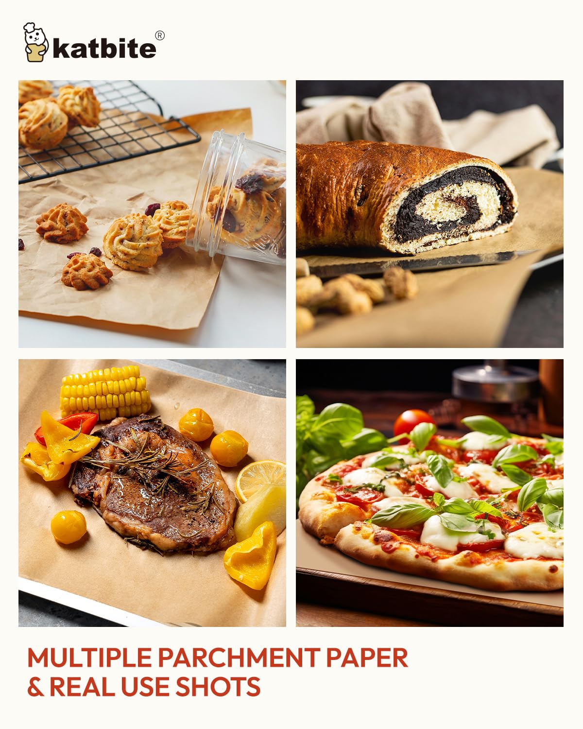 Katbite 200Pcs 9x13 inch Heavy Duty Unbleached Parchment Paper, Parchment Paper Sheets for Baking Cookies, Cooking, Frying, Air Fryer, Grilling Rack, Oven(9x13 Inch) katbite