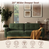 67.7” Loveseat Sofa, Mid Century Modern Decor Love Seat Couches for Living Room, Button Tufted Upholstered Small Couch for Bedroom, Solid and Easy to Install Love Seats Furniture (Green, 67.7inch) WoodArtSupply