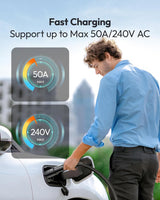 EV Charger Adapter for Tesla to J1772 - Max 50A 240V - NACS to J1772 Charging Adapter Compatible with Tesla Mobile Connectors,Wall Connectors,Destination Chargers - Black POWER TALK