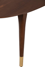 Elle Decor Clemintine Mid-Century Modern Living Room Furniture Collection, Oval Coffee Table, Walnut Brown Elle Decor