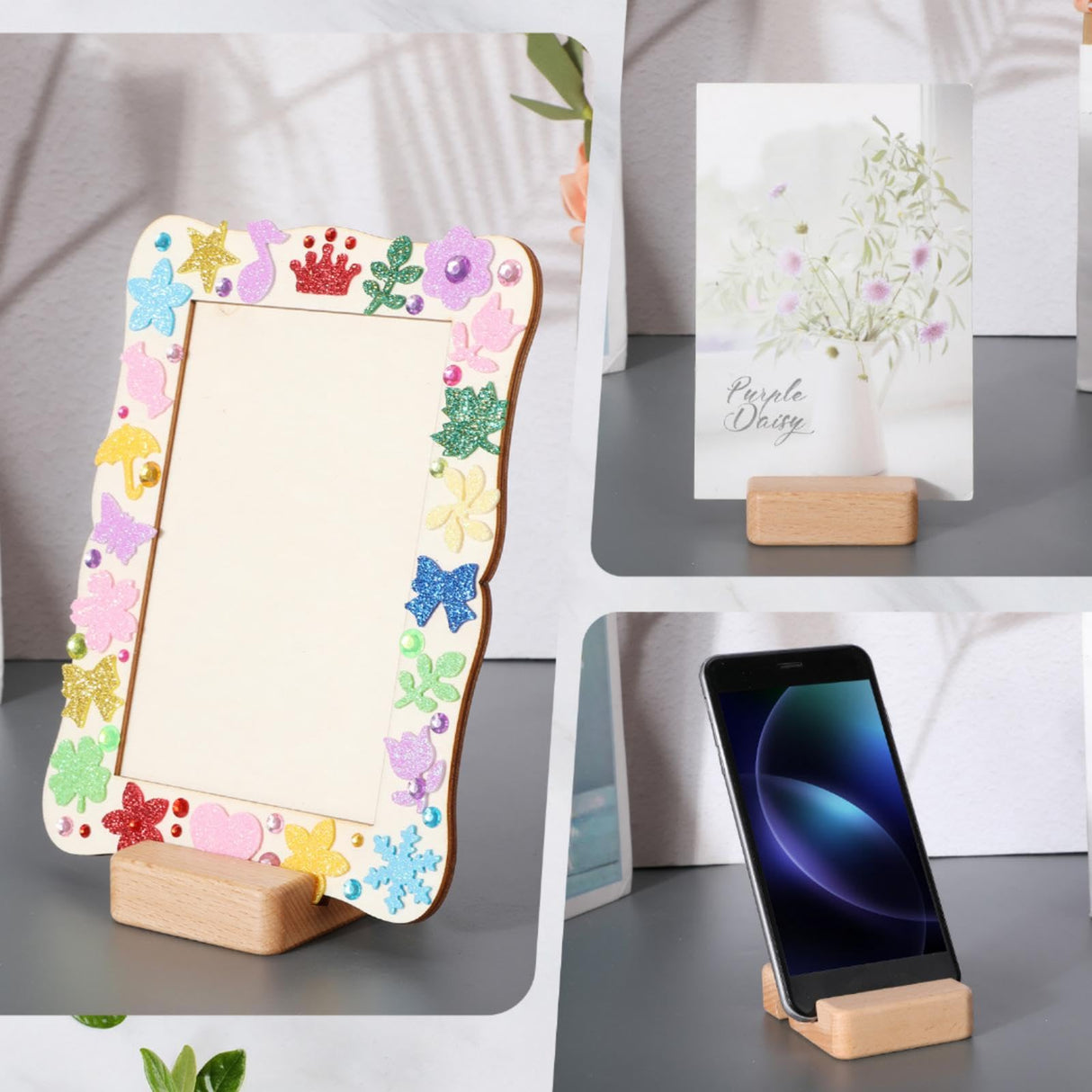 Cinnvoice 10 Pcs Embroidery Hoop Display Embroidery Hoop Wooden Base Holder Embroidery Cross Stitch Stand Decor Embroidery Frames Display Stand for Embroidery Cross Stitch Hoop Accessories Decor Cinnvoice