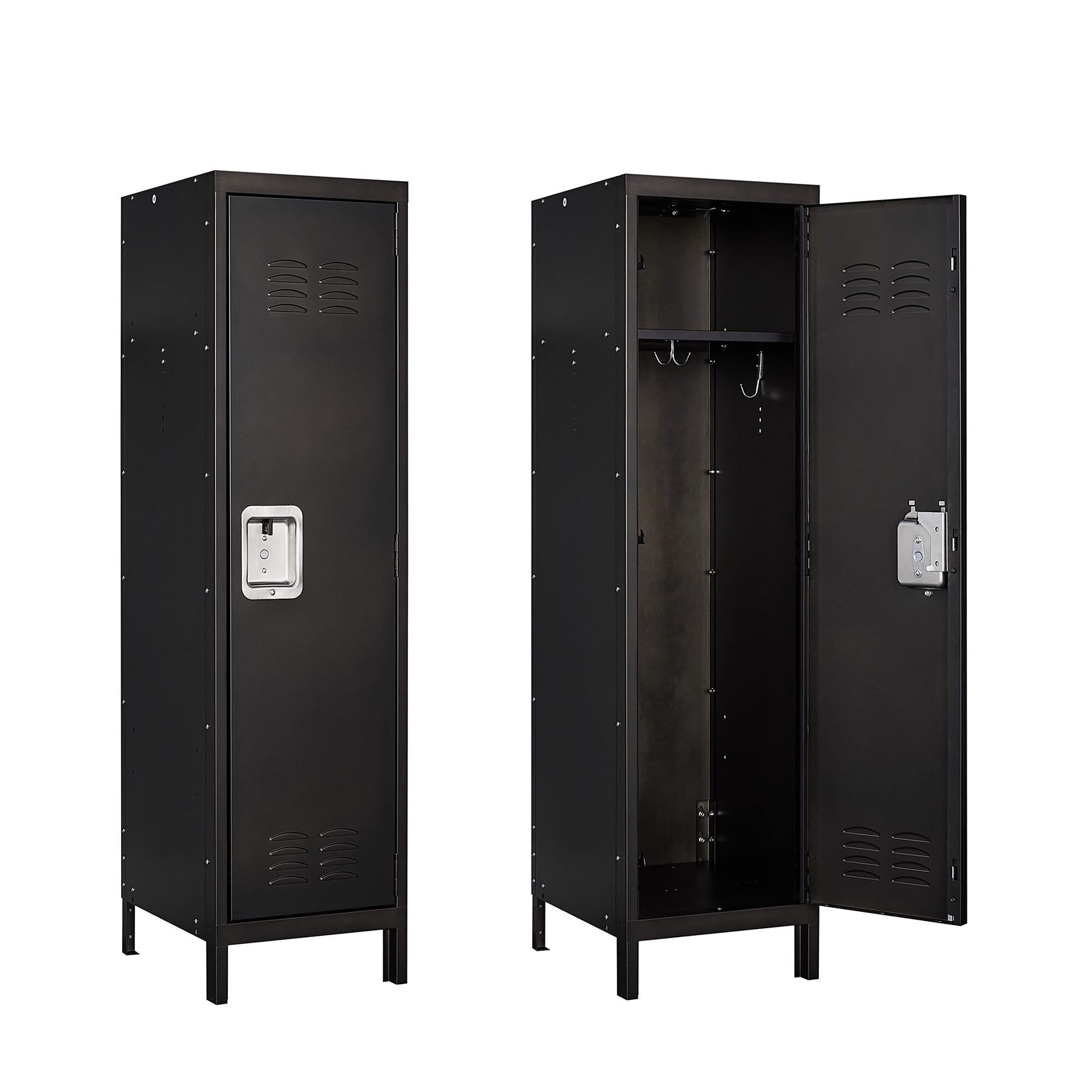 Yizosh Metal Locker with 1 Lockable Doors, Industrial Steel Storage Lockers for Employees - 55.1" Locker Storage Cabinets for School, Gym, Home, Office, Garage - WoodArtSupply