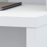 Bush Business Furniture Echo L Shaped Bow Front Desk in Pure White Bush Business Furniture